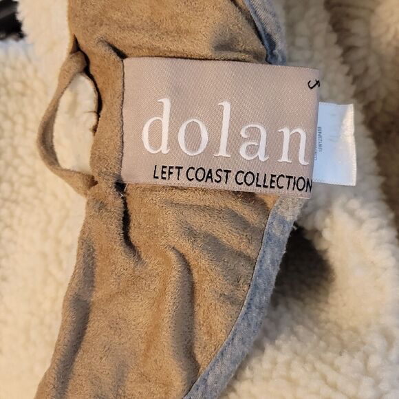 Anthropologie Dolan Vest Size Small 3/4 Length Faux Suede Sherpa Lined - Picture 4 of 9